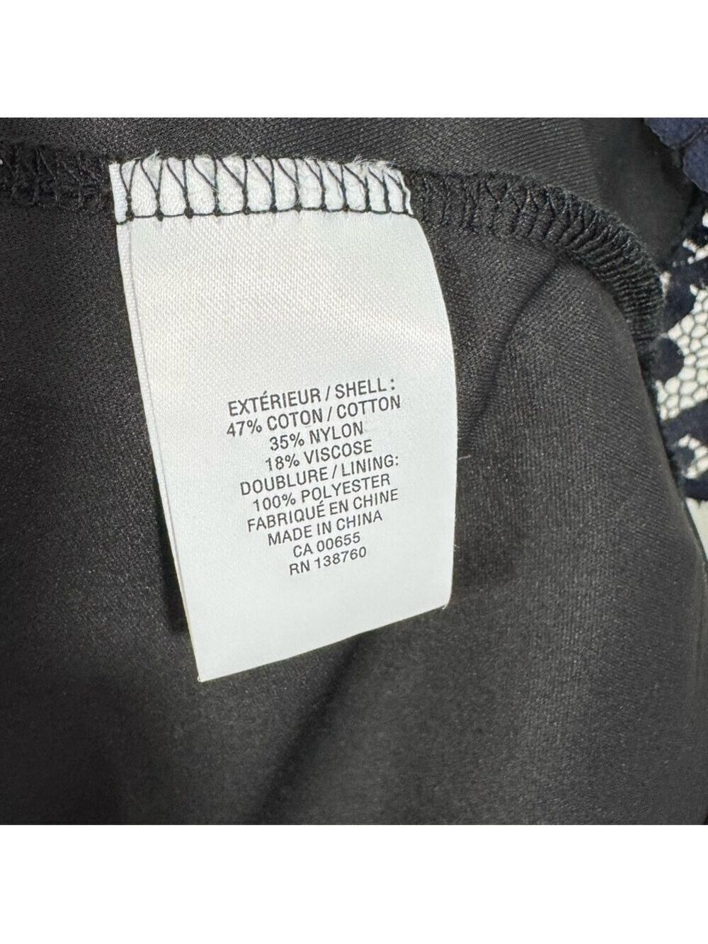 Reitmans Sweetheart Fit & Flare Dress Sz 4 Navy Blue Lace Overlay Open Back VGUC - Picture 13 of 14